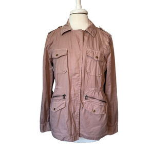 Lily Aldridge for Velvet Women's L Boho Pink Utility Lightweight Cotton Jacket